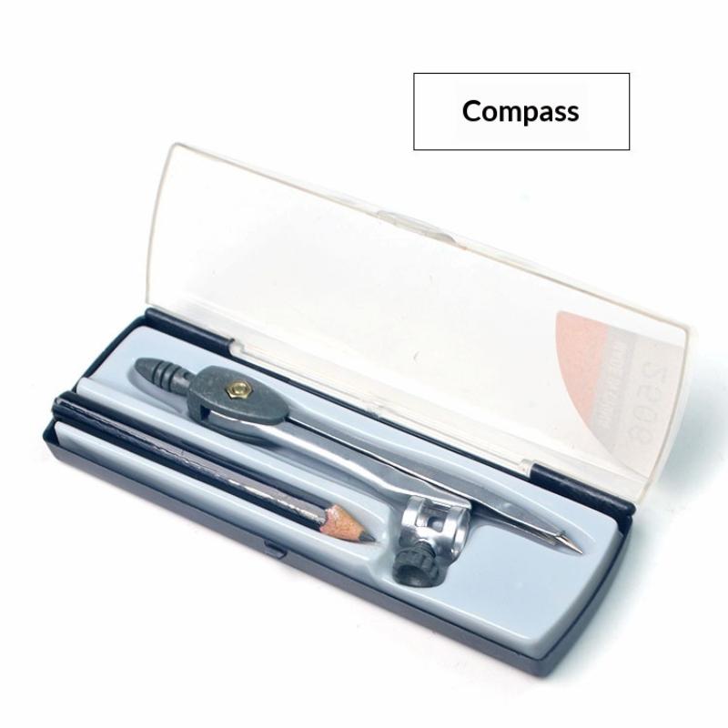 Math Geometry Set With Compass - Metal Locking Compass Set Portable Circle