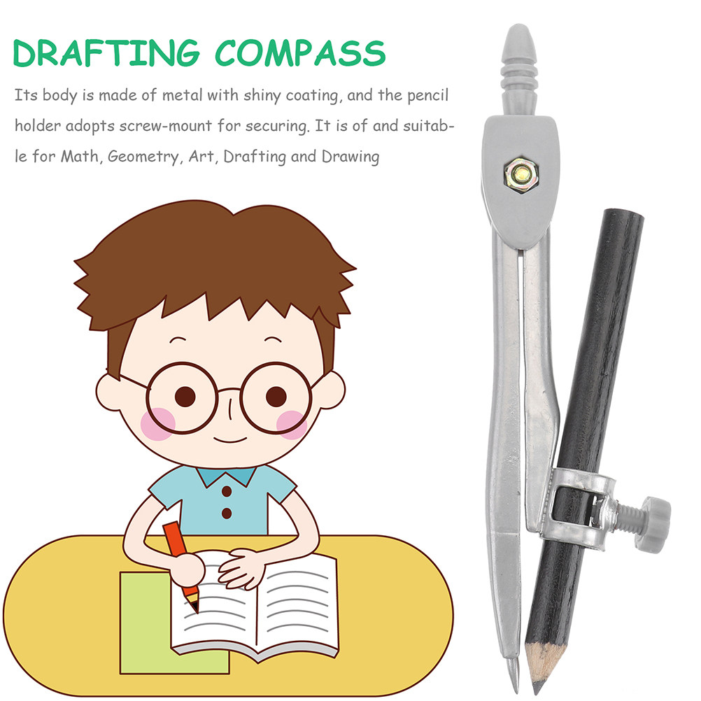 5Pcs Set Non-Slip Handle Hard  - огляд і ціна Math Geometry Set With Compass